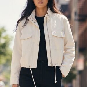 Sanctuary Armstrong Women's White Utility Jacket Zip/Snap Close Sz M Lightweight